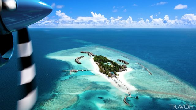 Maldives island view by seaplane