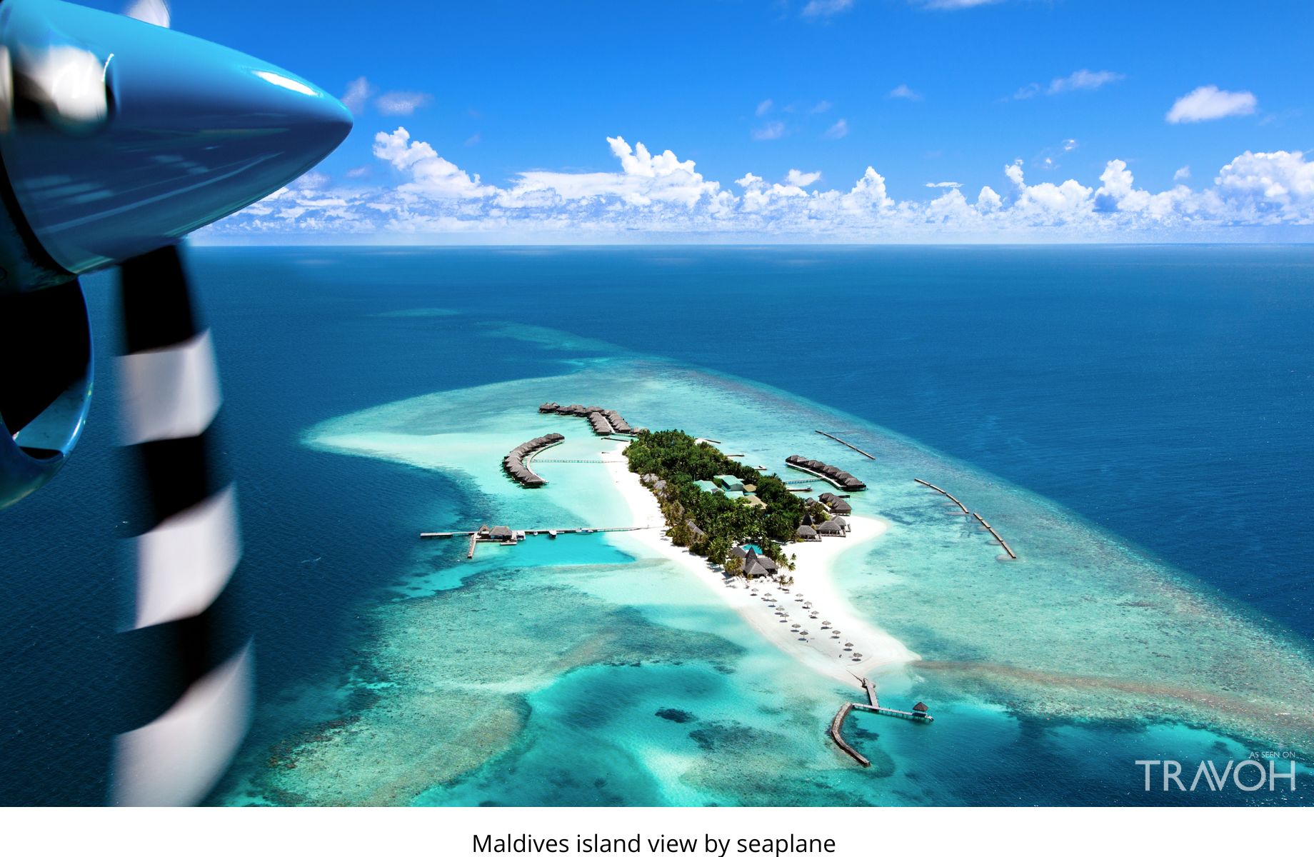 Maldives island view by seaplane