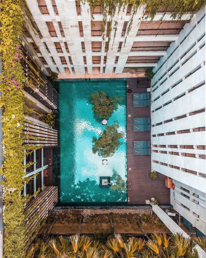 Anantara Seminyak Bali Resort - Bali, Indonesia - Courtyard Pool Aerial View