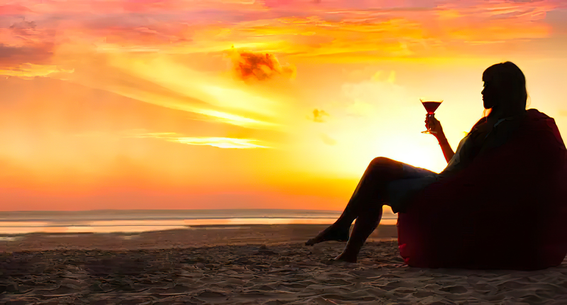 Anantara Seminyak Bali Resort - Bali, Indonesia - Beach Sunset View
