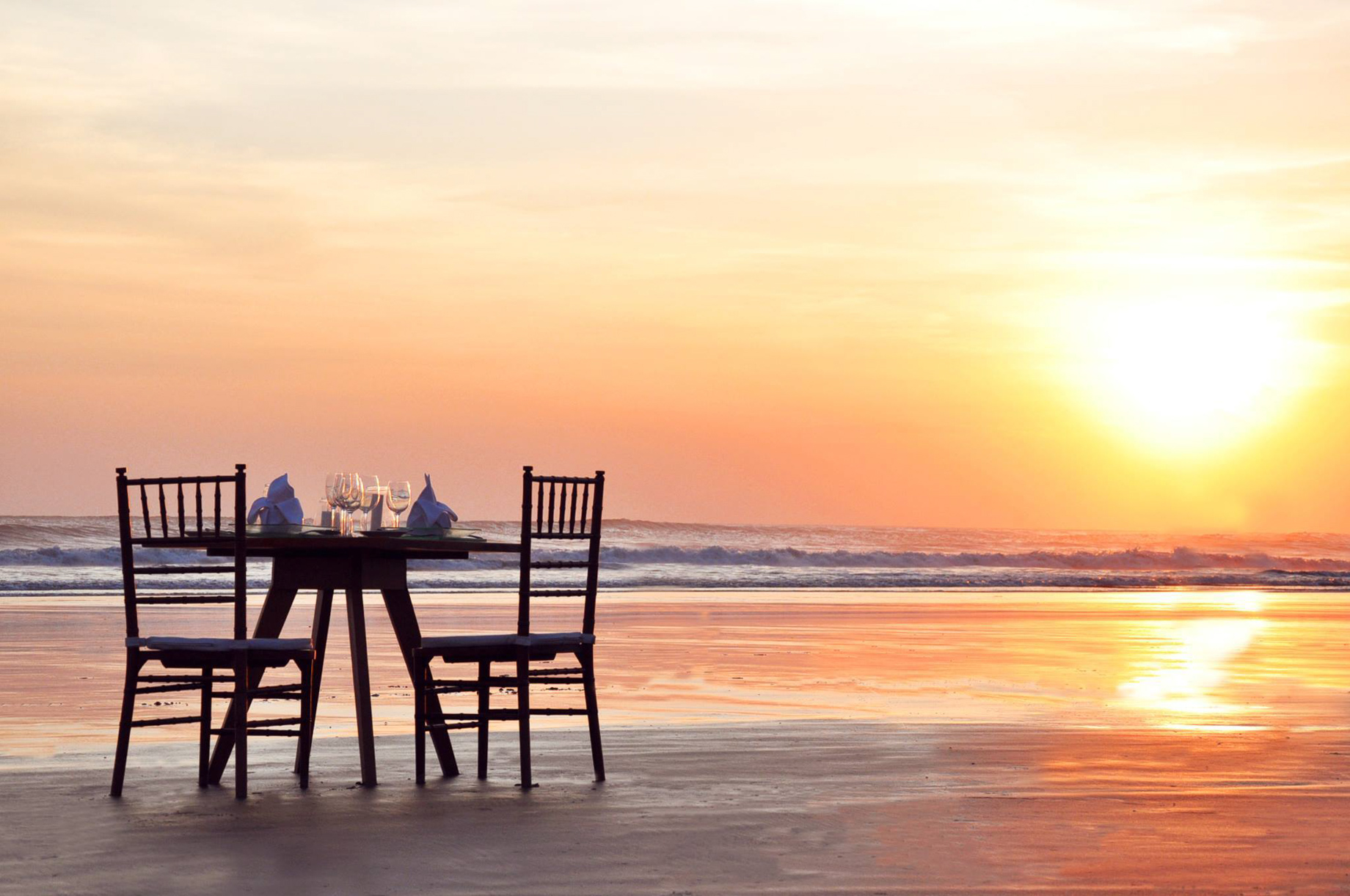 Anantara Seminyak Bali Resort - Bali, Indonesia - Beach Private Dining Sunset View