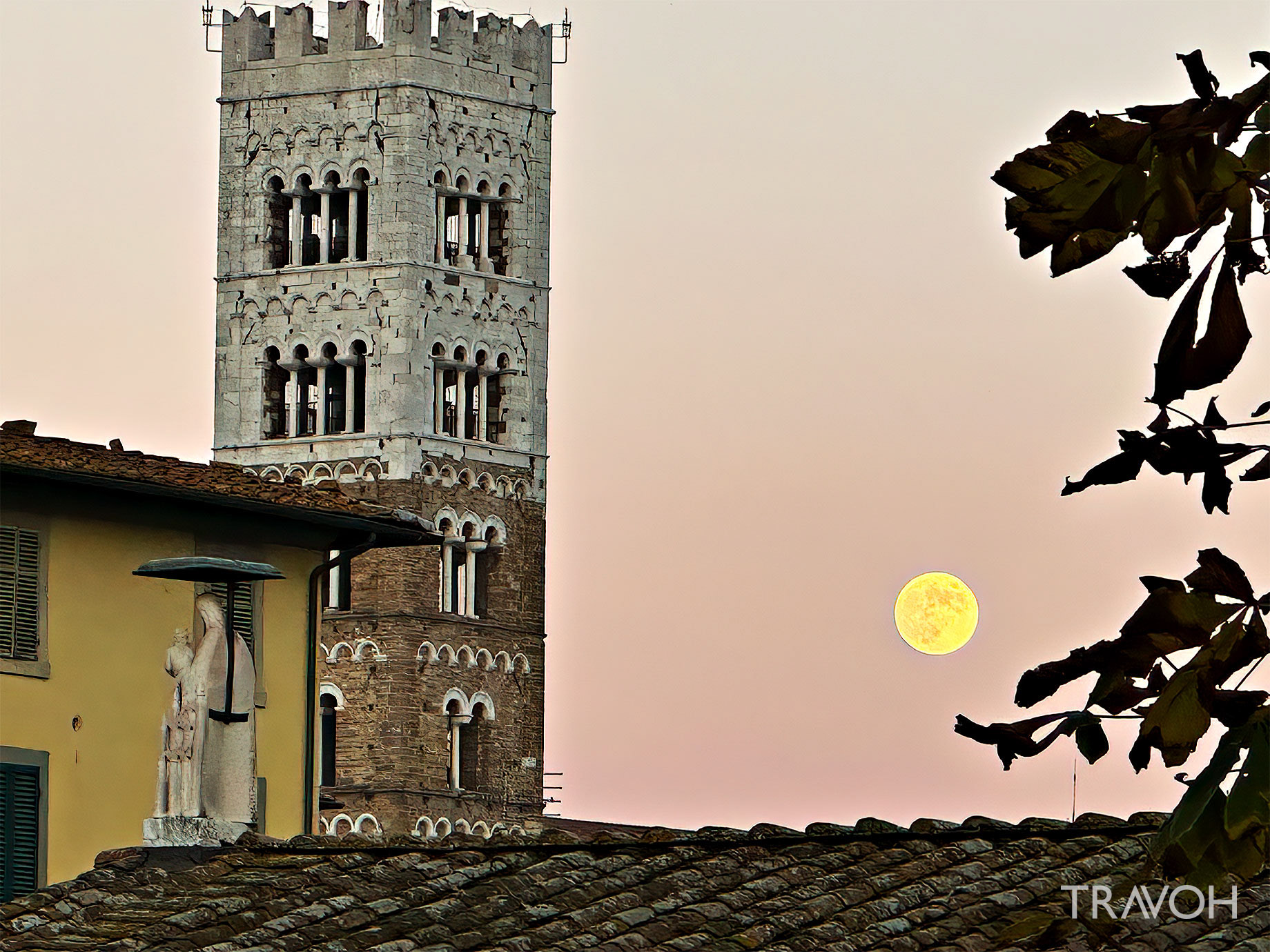 Full moon in Lucca, Italy