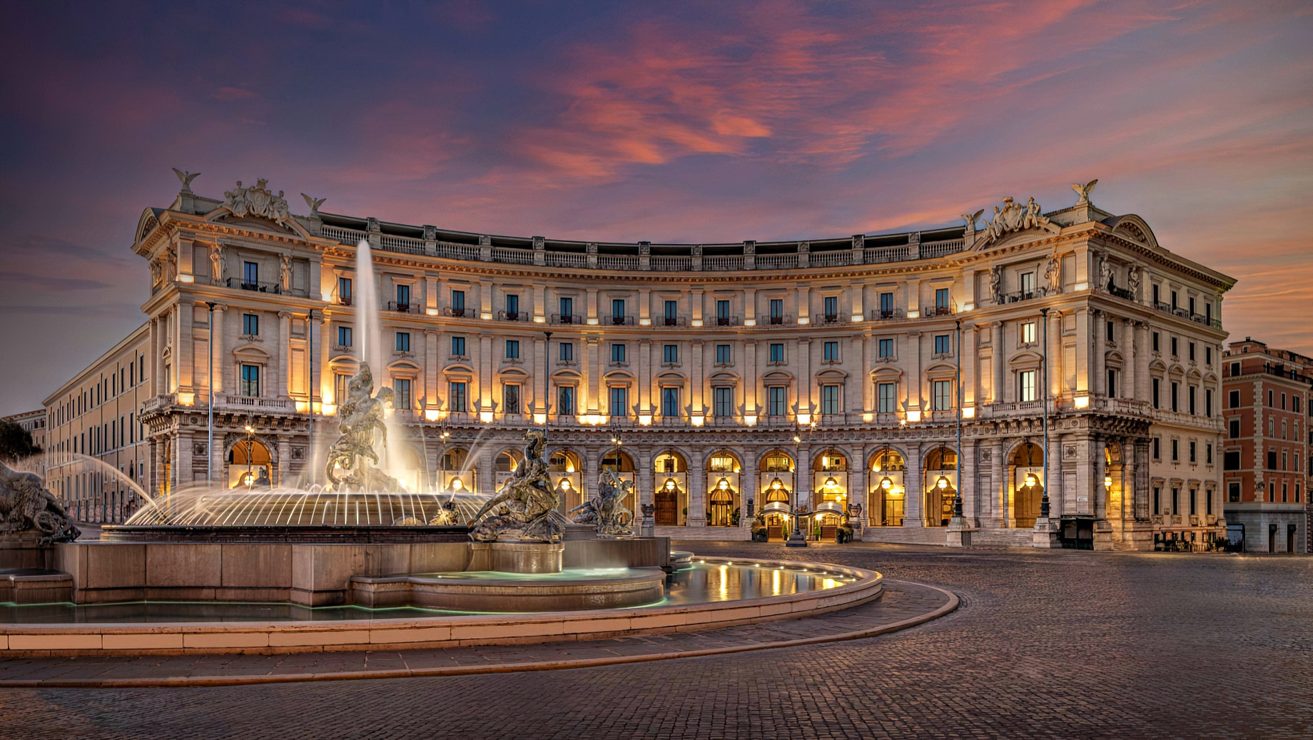 Anantara Palazzo Naiadi Rome Hotel – Rome, Italy – Exterior Sunset