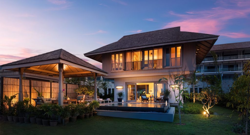 Anantara Desaru Coast Resort & Villas - Johor, Malaysia - Lagoon Pool Villa Exterior Sunset