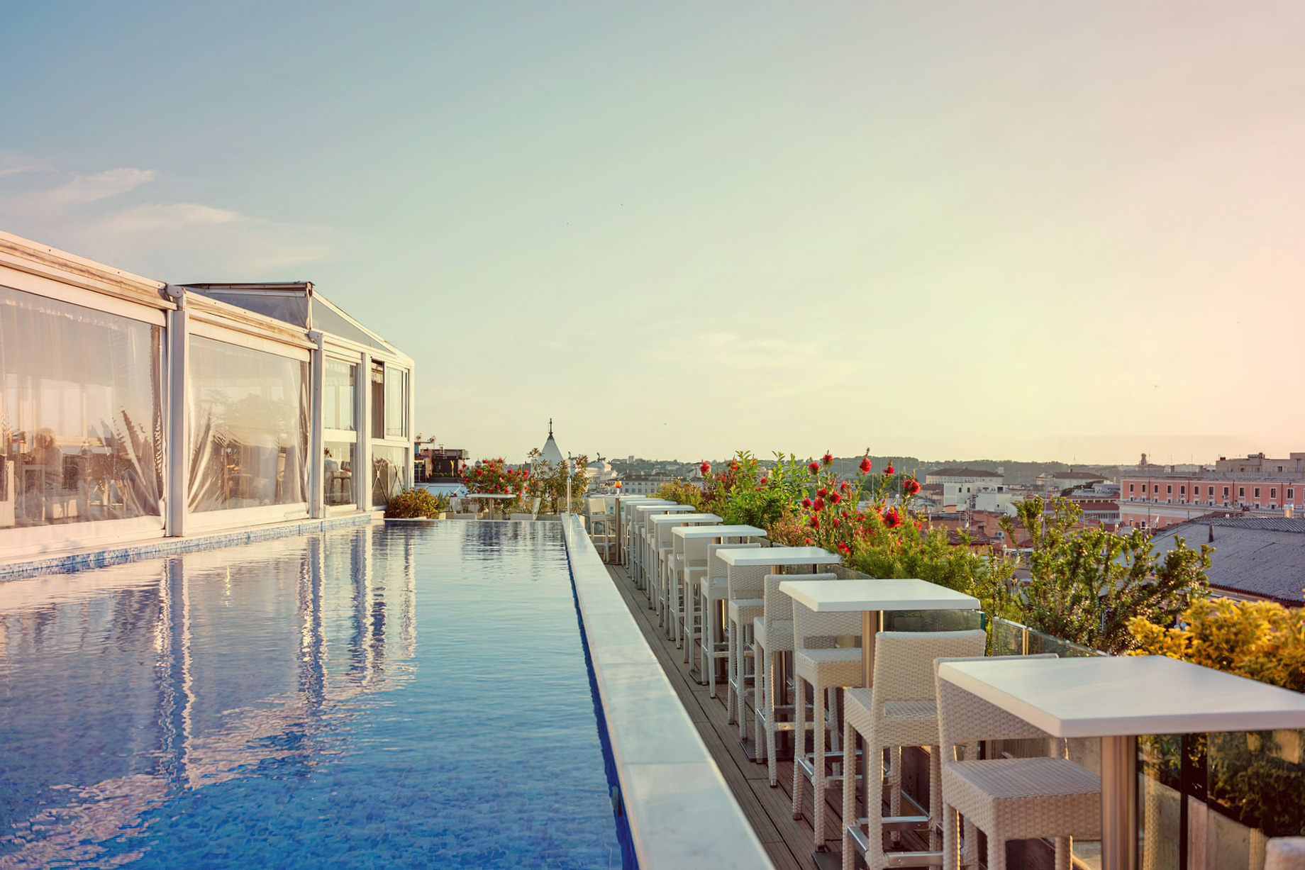 Anantara Palazzo Naiadi Rome Hotel - Rome, Italy - Rooftop Pool Bar & Restaurant