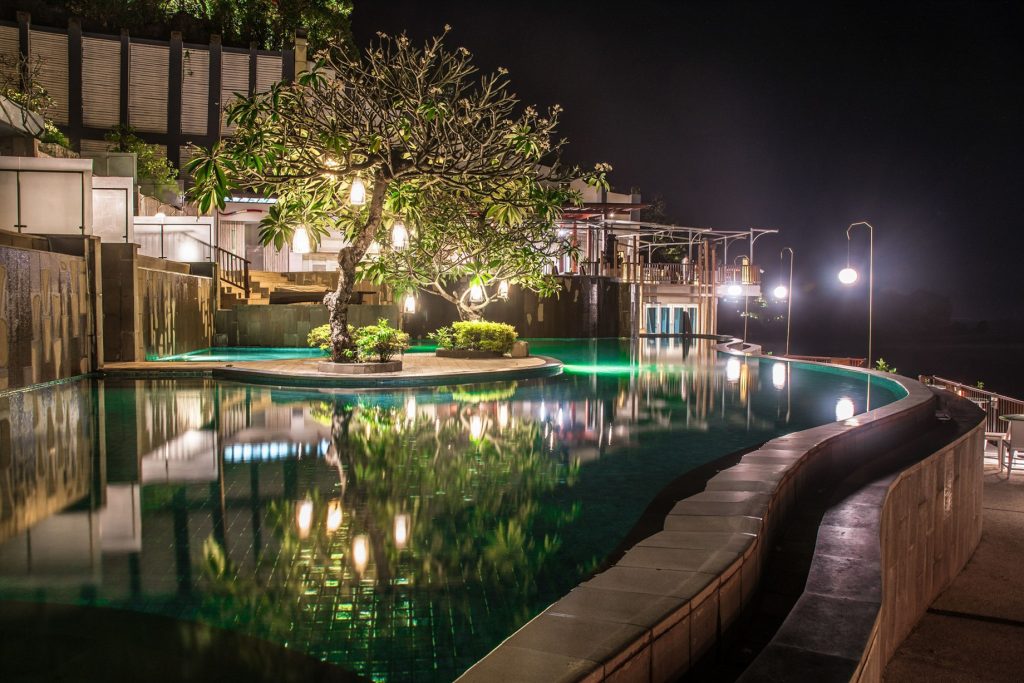 Anantara Uluwatu Bali Resort - Bali, Indonesia - Pool Night View