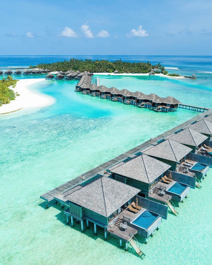 Anantara Veli Maldives Resort - South Male Atoll, Maldives - Overwater Villas Aerial View