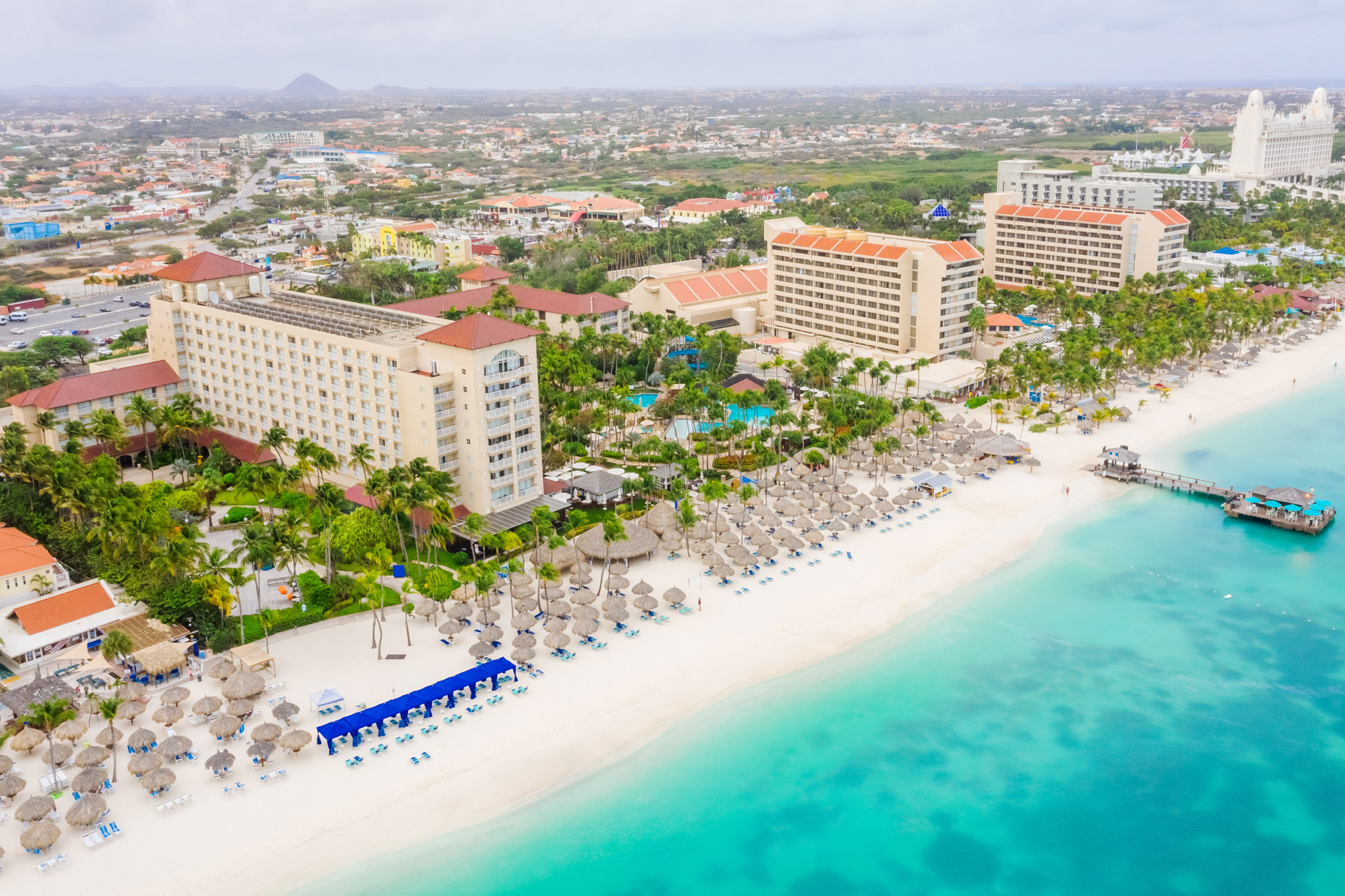 Hyatt Regency Aruba Resort & Casino - Noord, Aruba - Hotel Beach Aerial View