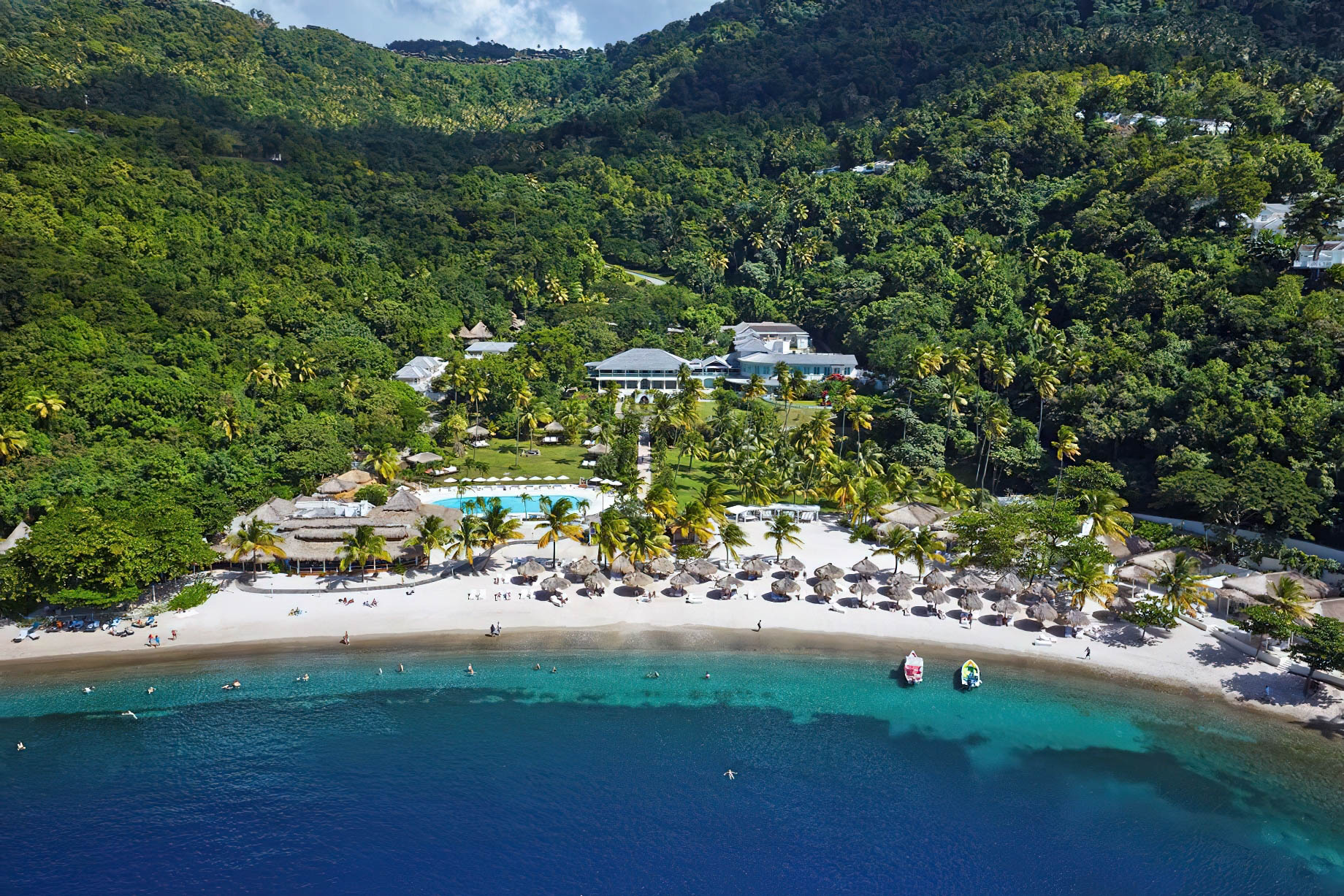 Sugar Beach, A Viceroy Resort – La Baie de Silence, Saint Lucia – Resort Aerial View