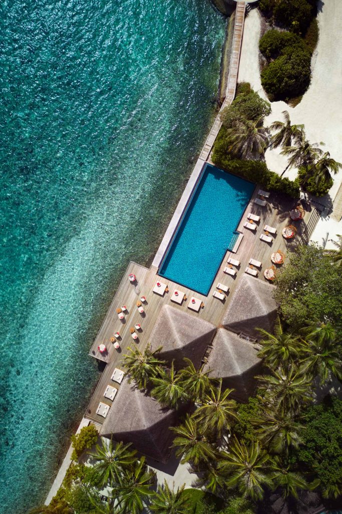 Anantara Veli Maldives Resort - South Male Atoll, Maldives - Resort Pool Overhead Aerial View