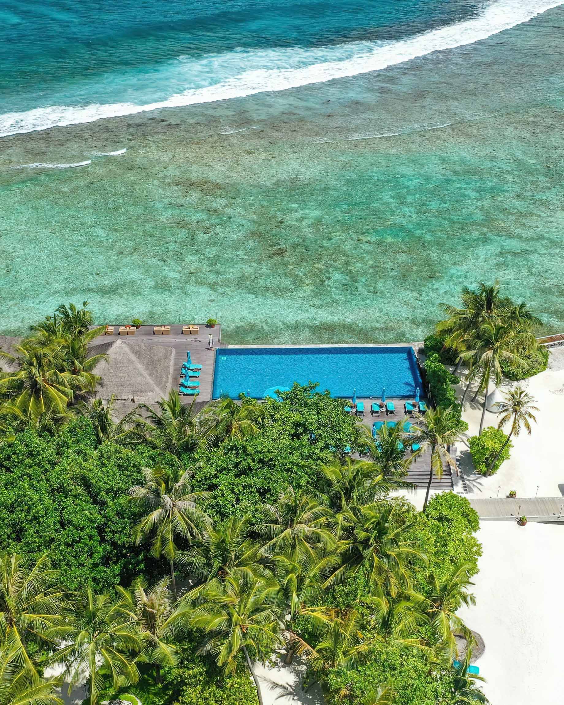 Anantara Veli Maldives Resort – South Male Atoll, Maldives – Resort Pool Aerial View