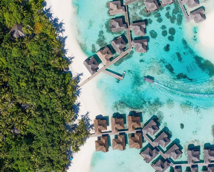 Anantara Veli Maldives Resort - South Male Atoll, Maldives - Arrival Jetty Overhead Aerial