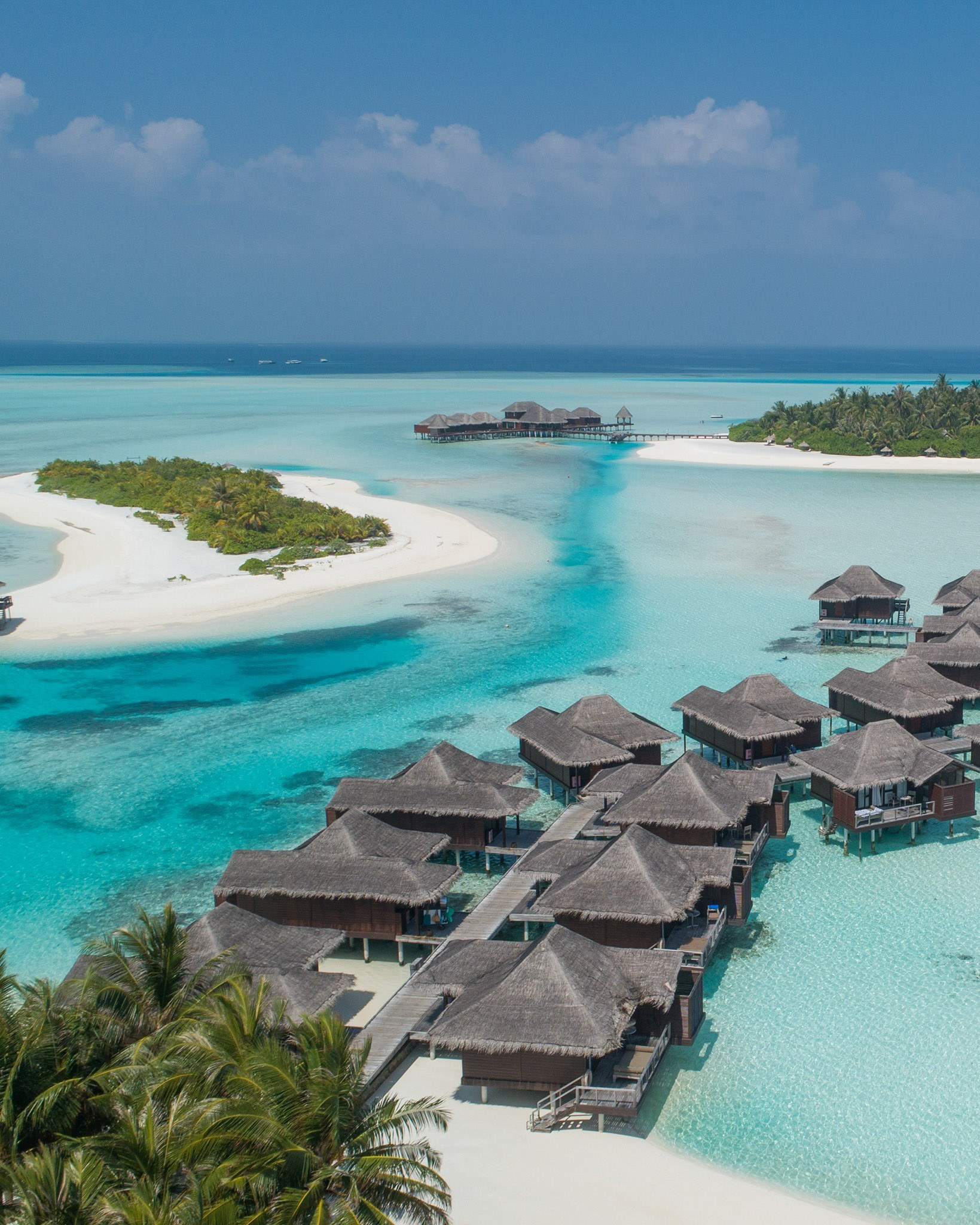 Anantara Veli Maldives Resort - South Male Atoll, Maldives - Overwater Villas Aerial View