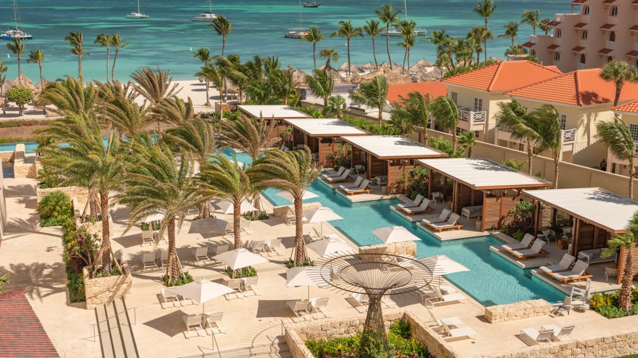 Hyatt Regency Aruba Resort & Casino - Noord, Aruba - Pool Deck Cabanas Aerial View