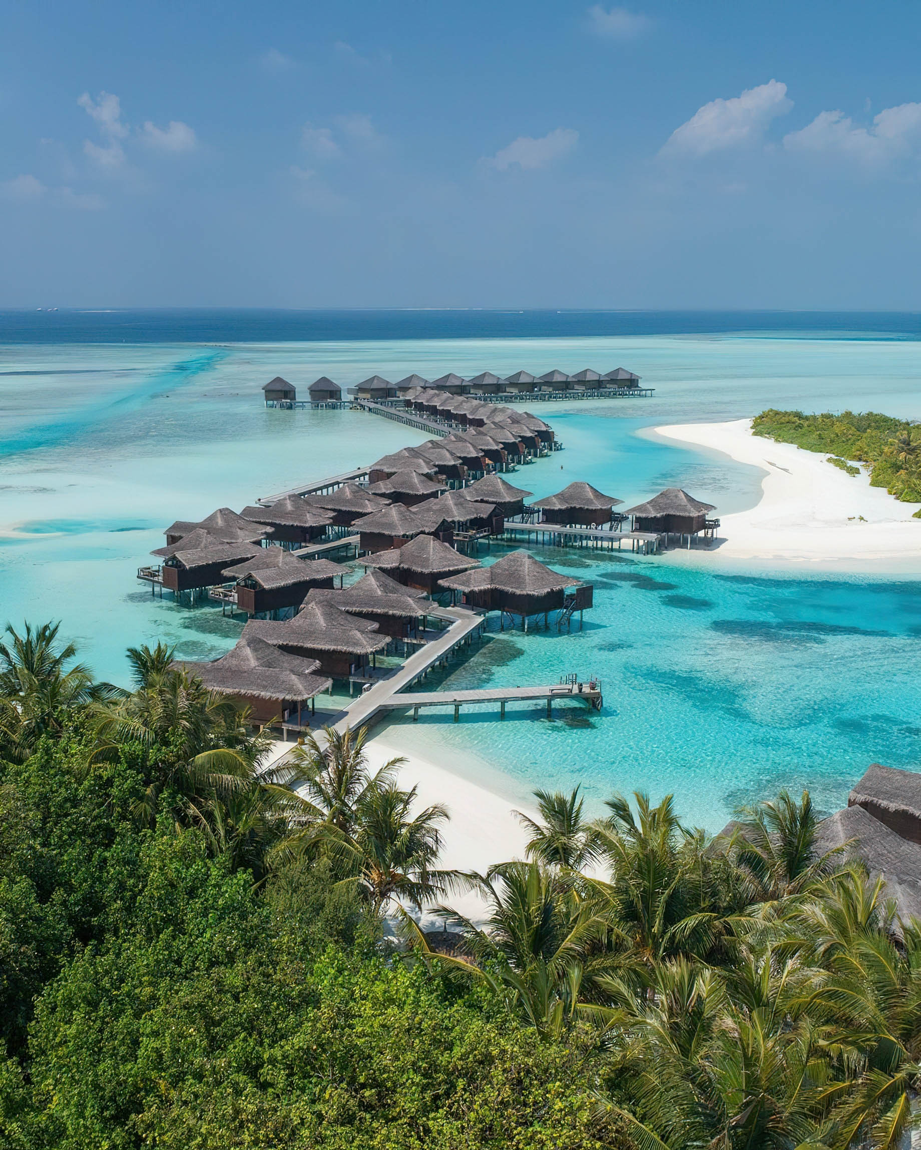 Anantara Veli Maldives Resort – South Male Atoll, Maldives – Overwater Villas Aerial View