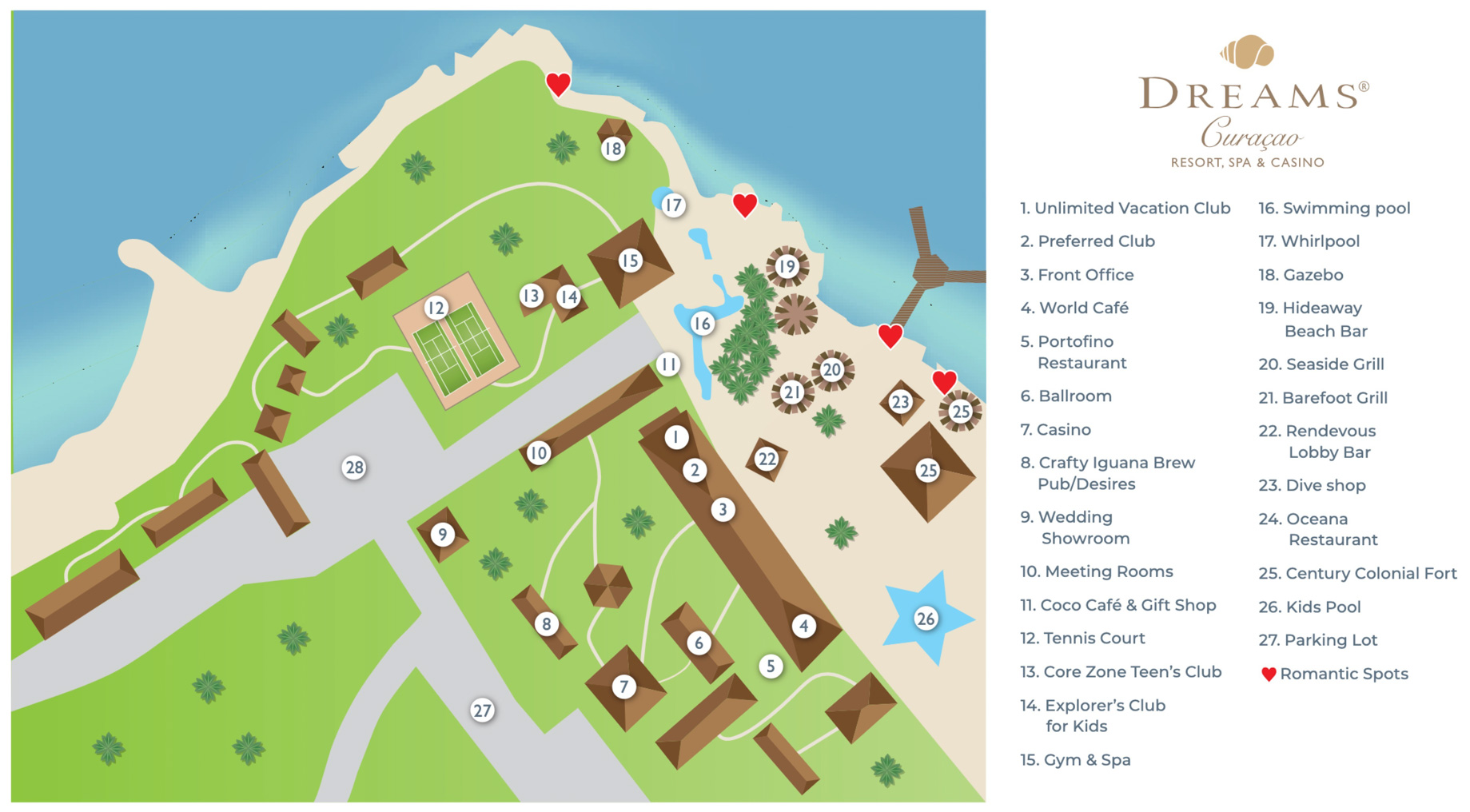 Dreams Curaçao Resort, Spa & Casino - Willemstad, Curaçao - Resort Map