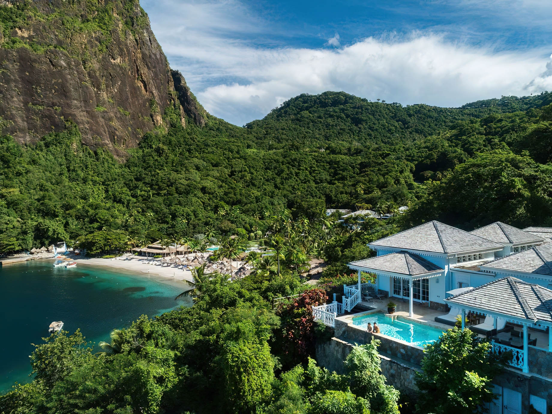 Sugar Beach, A Viceroy Resort – La Baie de Silence, Saint Lucia – Resort Villa Aerial View