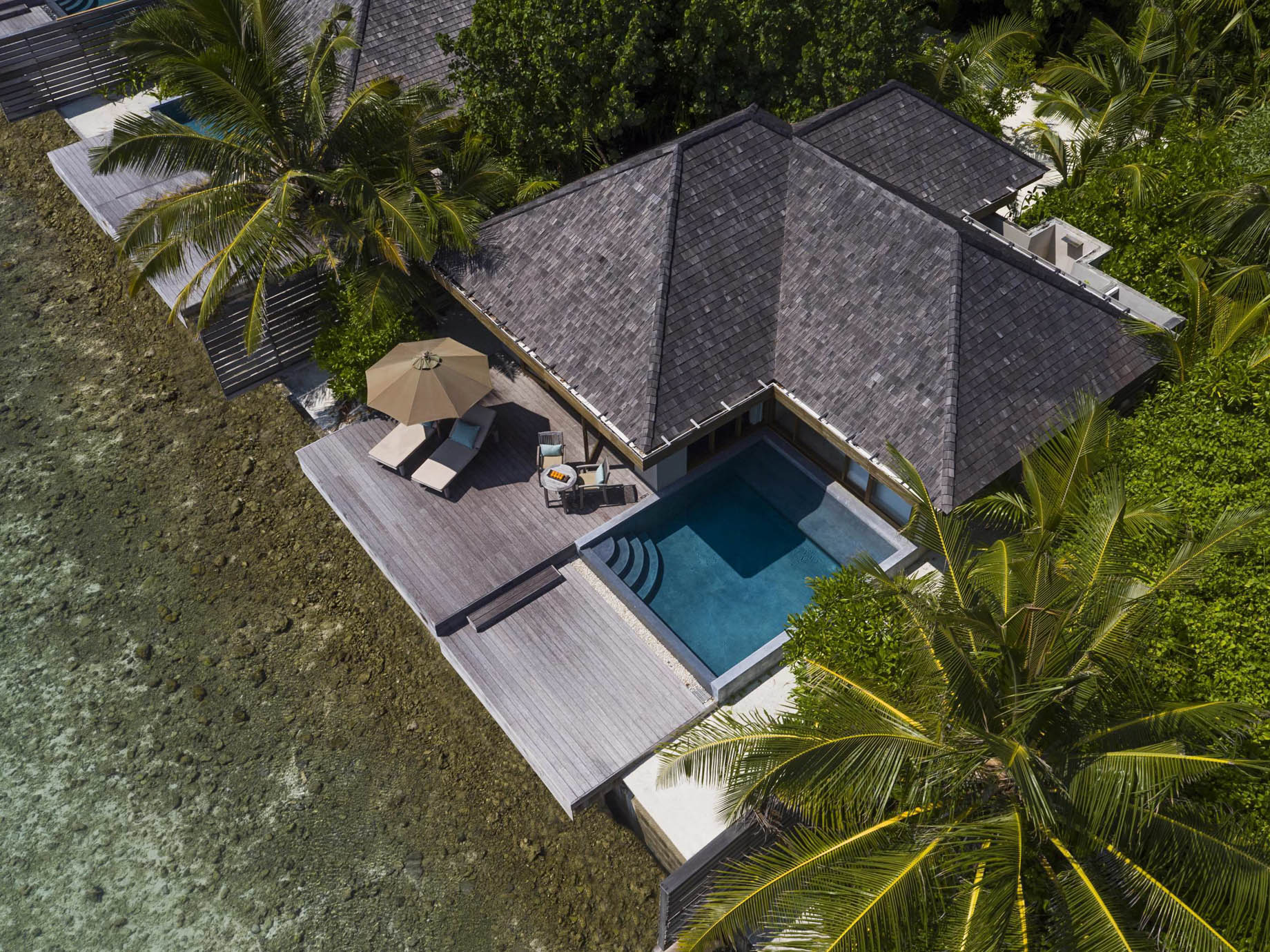 Anantara Veli Maldives Resort - South Male Atoll, Maldives - Ocean Pool Villa Aerial View