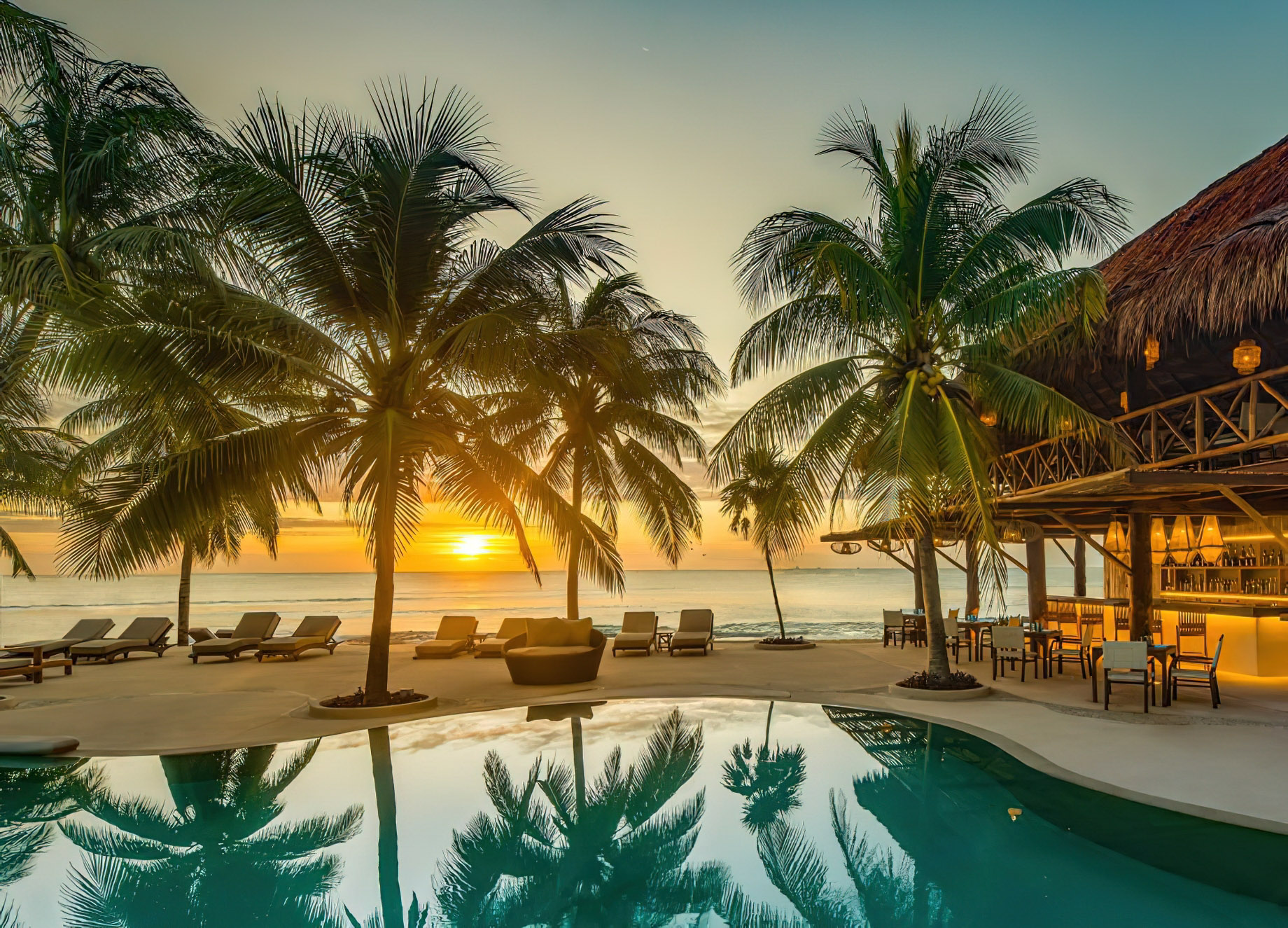 Viceroy Riviera Maya Resort - Playa del Carmen, Mexico - Pool Sunset
