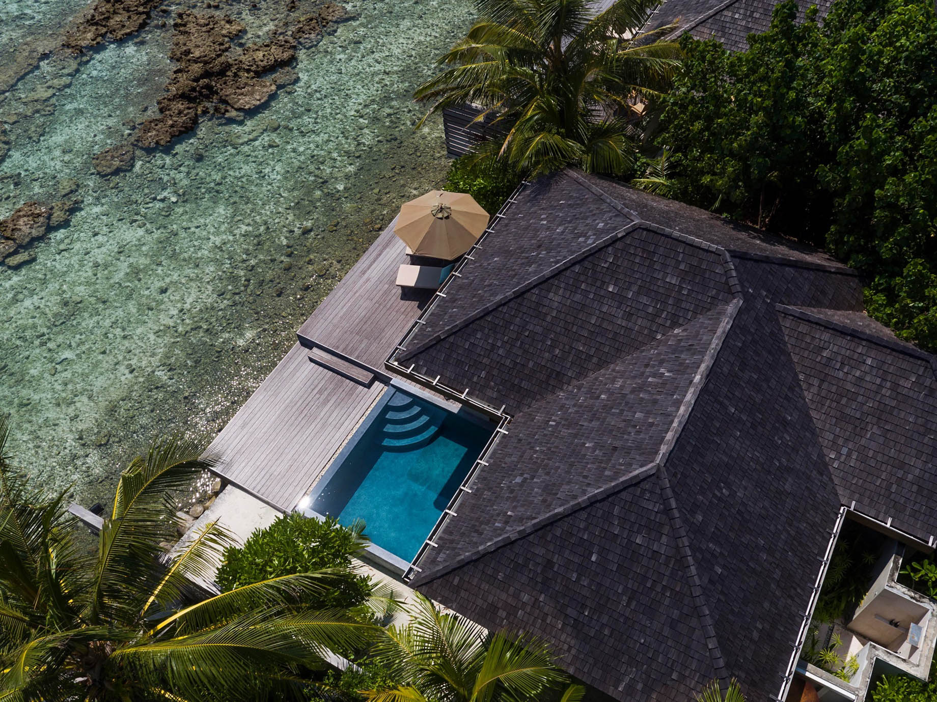 Anantara Veli Maldives Resort – South Male Atoll, Maldives – Ocean Pool Villa Aerial View