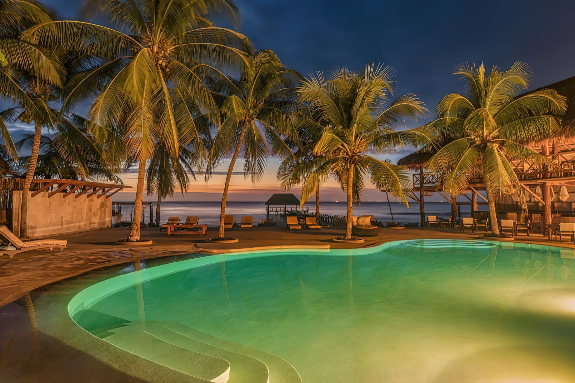 Viceroy Riviera Maya Resort – Playa del Carmen, Mexico – Pool Deck Sunset
