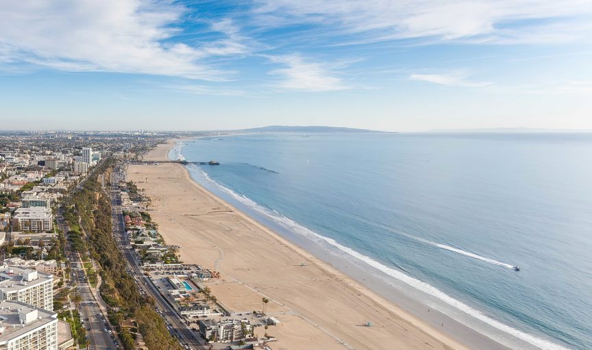 Viceroy Santa Monica Hotel - Santa Monica, CA, USA - Santa Monica Beach Aerial View