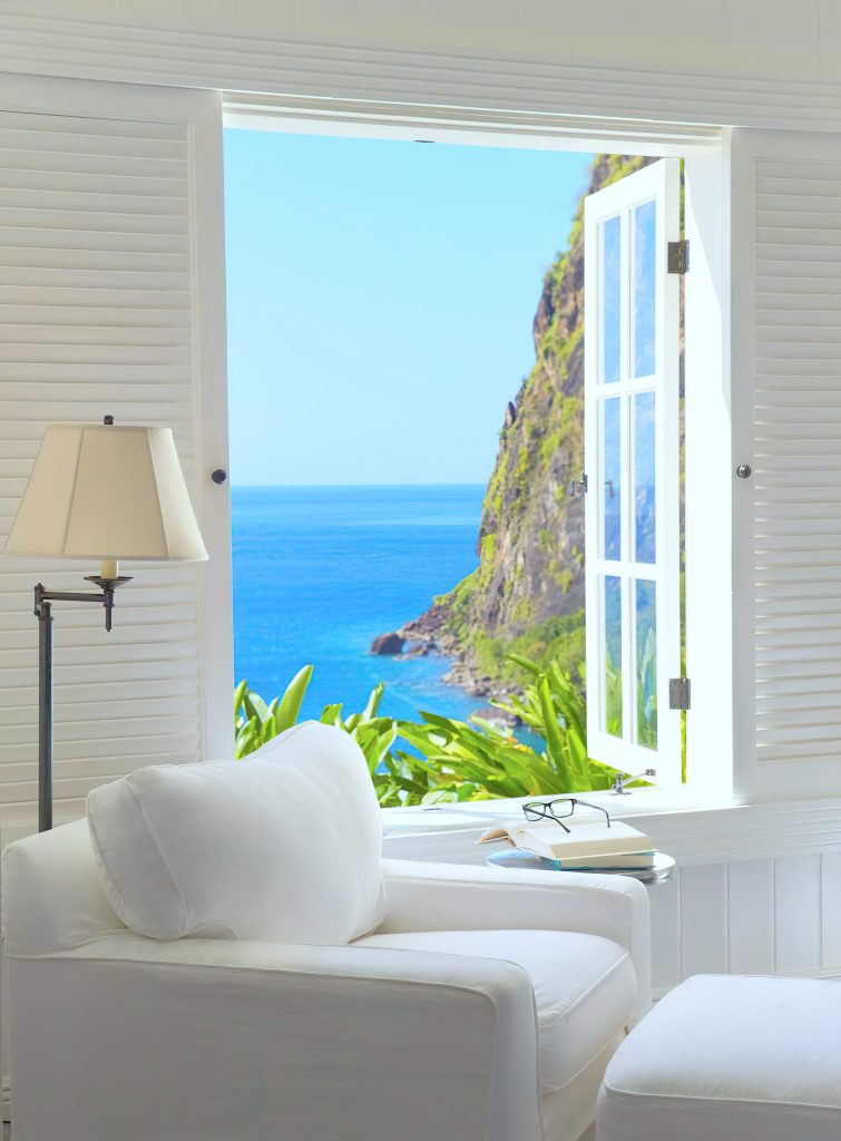 Sugar Beach, A Viceroy Resort - La Baie de Silence, Saint Lucia - Villa Bedroom Window Ocean View