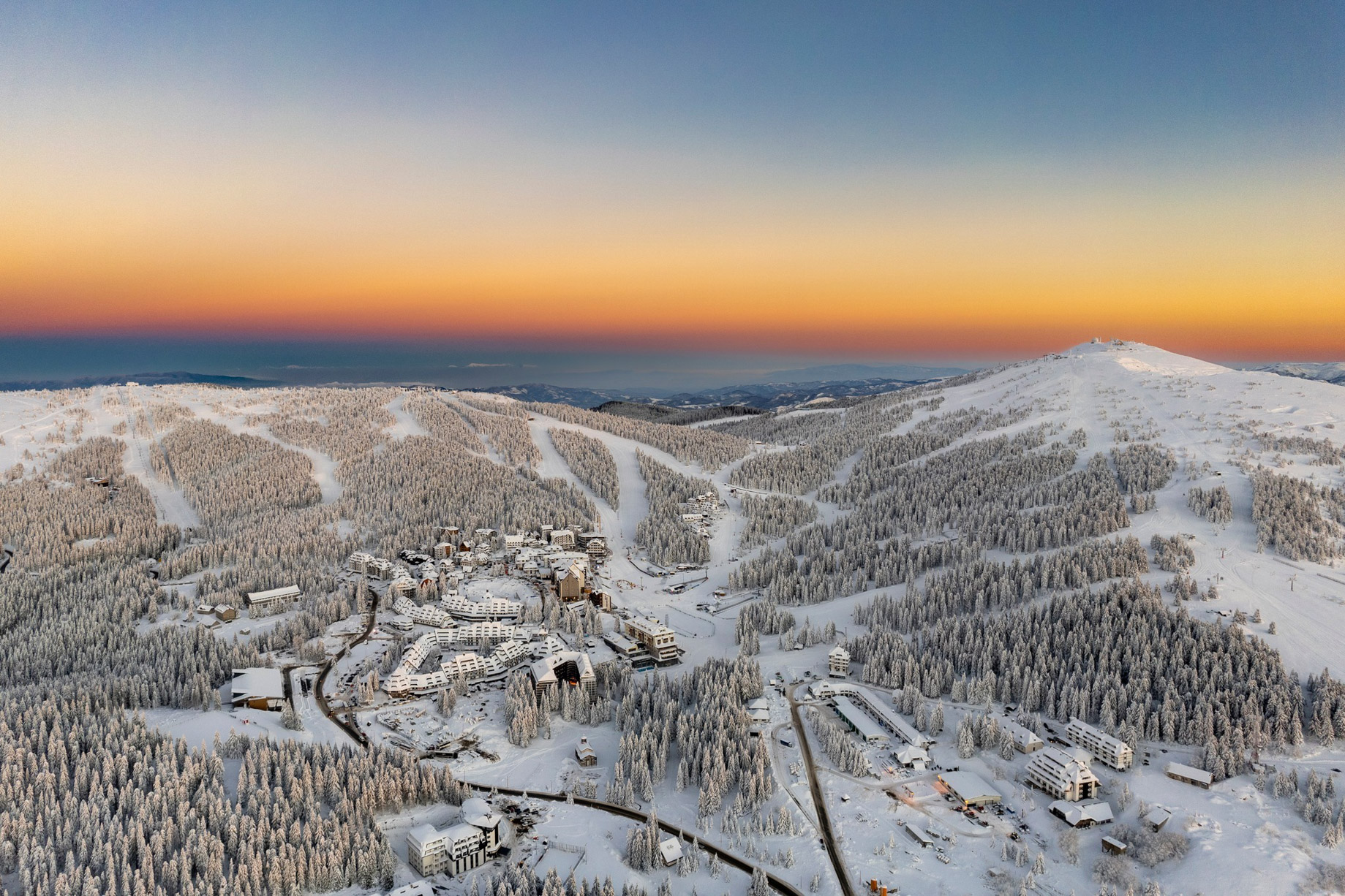 Viceroy Kopaonik Serbia Mountain Resort – Kopaonik, Serbia – Winter Mountain View Sunset