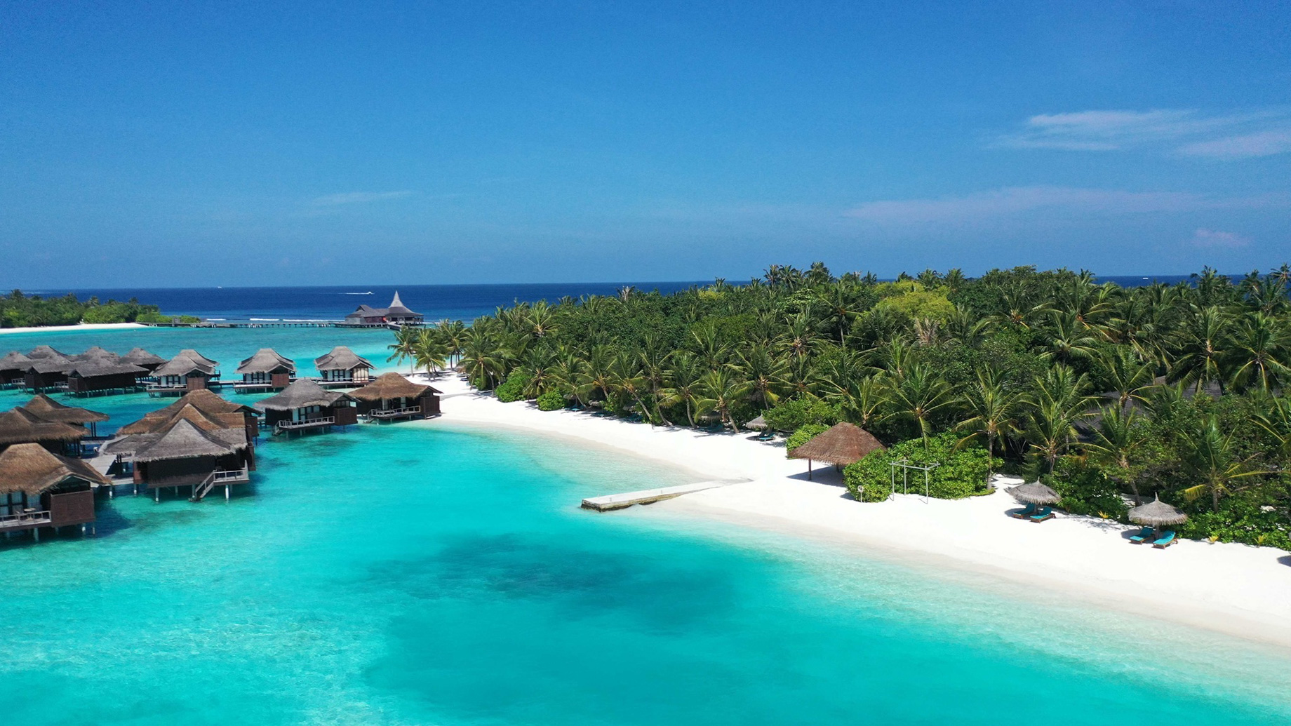 Anantara Veli Maldives Resort - South Male Atoll, Maldives - White Sand Beach Aerial View