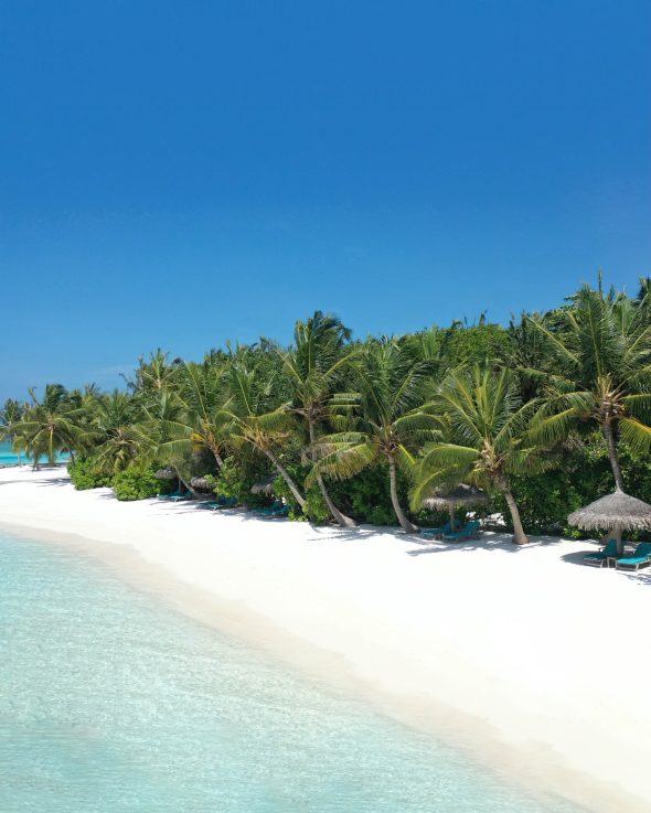 Anantara Veli Maldives Resort - South Male Atoll, Maldives - White Sand Beach Aerial View