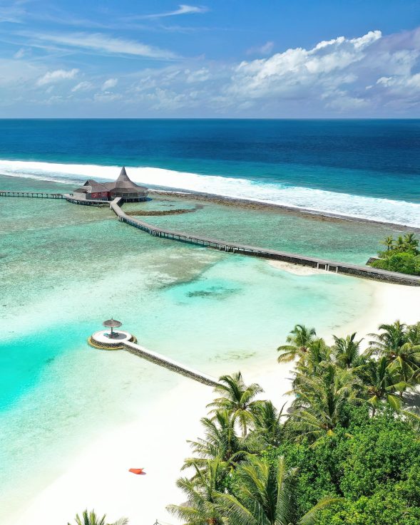 Anantara Veli Maldives Resort - South Male Atoll, Maldives - White Sand Beach Aerial View