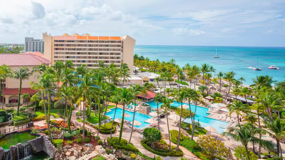 Hyatt Regency Aruba Resort & Casino - Noord, Aruba - Resort Pool Aerial Ocean View