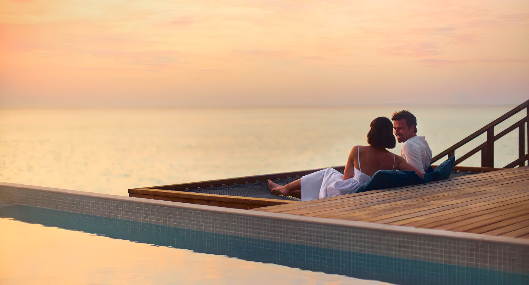 Anantara Veli Maldives Resort – South Male Atoll, Maldives – Overwater Villa Pool Deck Sunset