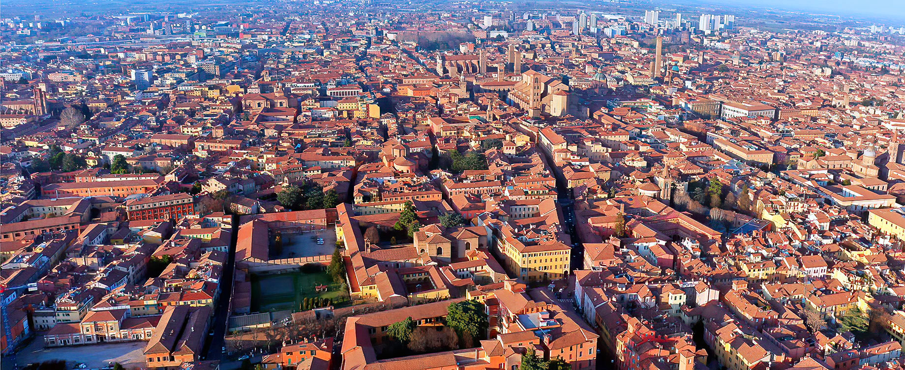 Aerial View of Bologna, Emilia Romagna, Italy