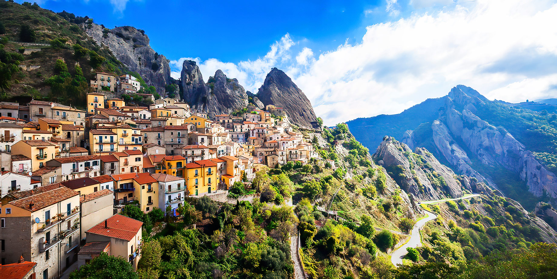 Beautiful Mountain Village Castelmezzano In Basilicata, Italy