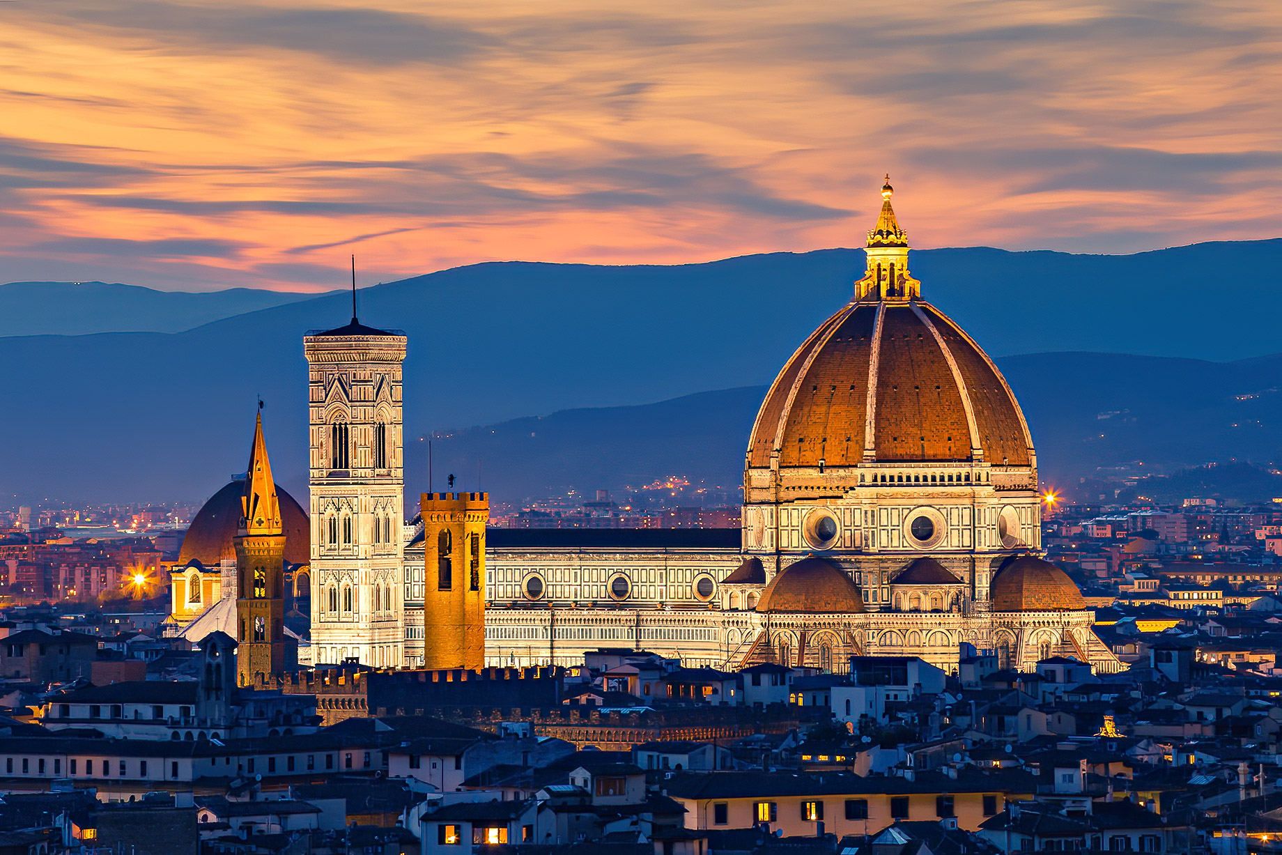 Night View of Cathedral of Santa Maria del Fiore - Duomo di Firenze - Florence, Italy