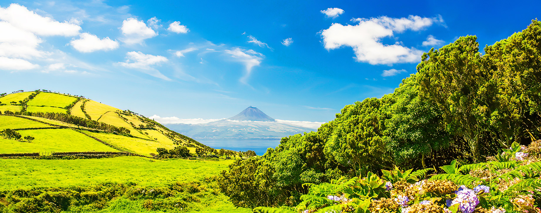 Peak View From San Jorge Island In Portugal - Landscape of The Azores Islands