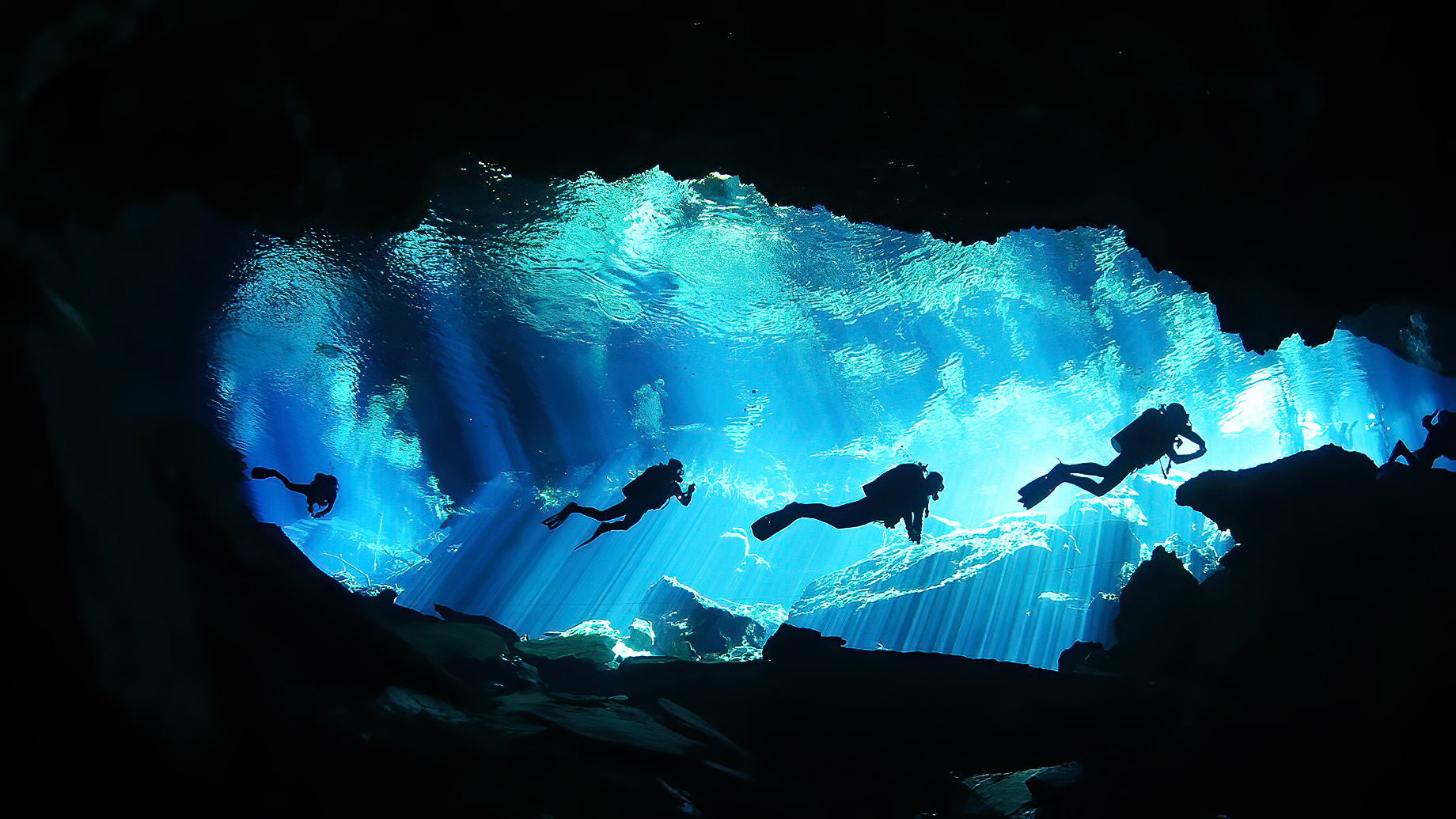 Scuba Diving In A Cave