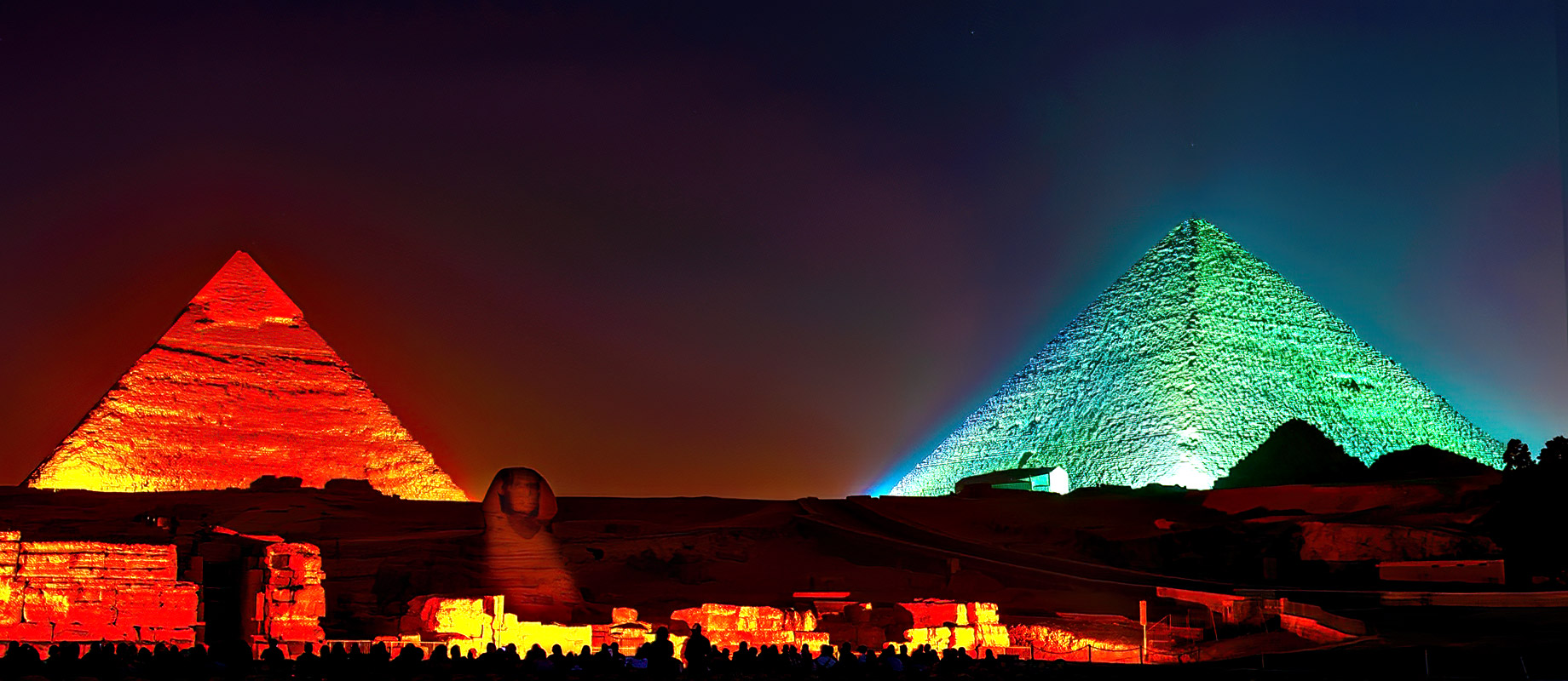 The Pyramids of Giza - Sphinx - Sound and Light Show - Egypt