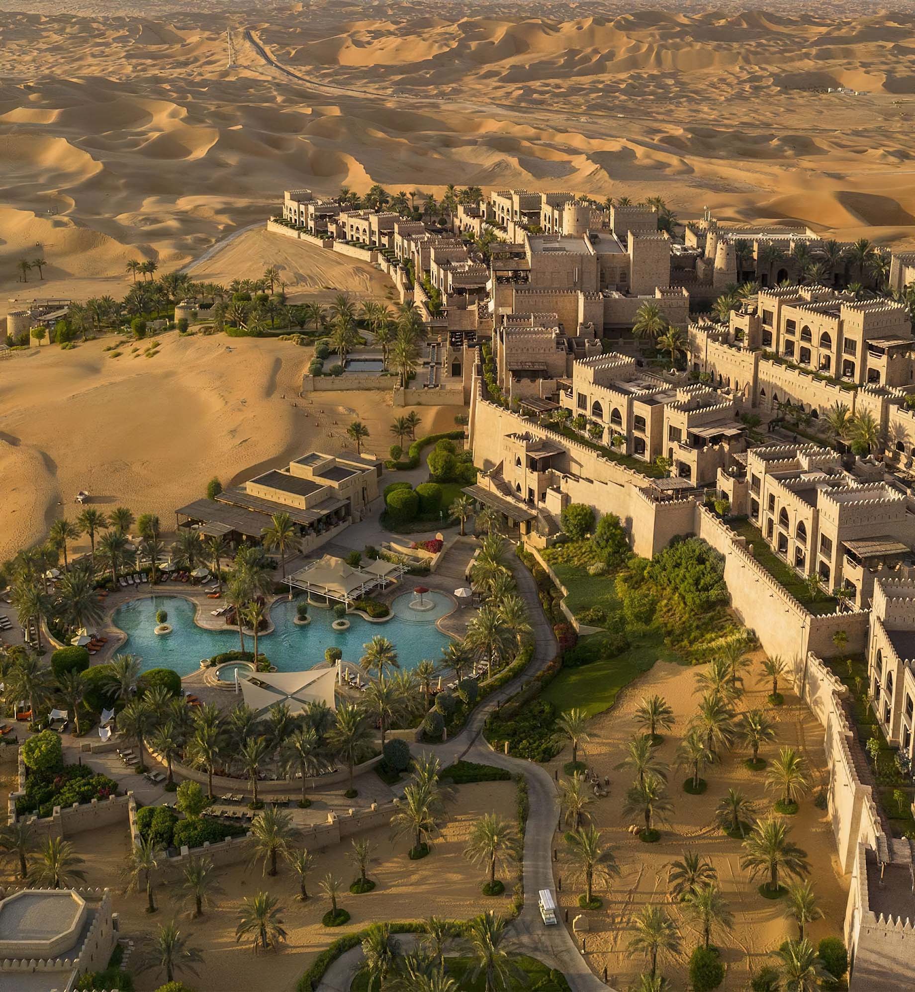 Qasr Al Sarab Desert Resort by Anantara – Abu Dhabi – United Arab Emirates – Resort Pool Aerial View