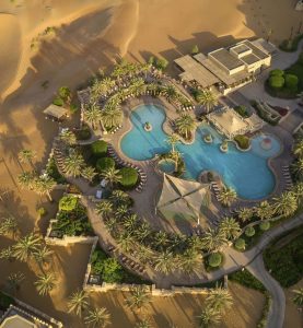 Qasr Al Sarab Desert Resort by Anantara - Abu Dhabi - United Arab Emirates - Resort Pool Aerial View