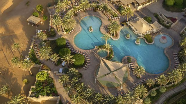 Qasr Al Sarab Desert Resort by Anantara - Abu Dhabi - United Arab Emirates - Resort Pool Aerial View