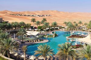 Qasr Al Sarab Desert Resort by Anantara - Abu Dhabi - United Arab Emirates - Resort Pool Aerial View