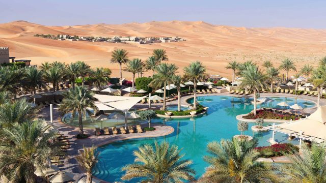 Qasr Al Sarab Desert Resort by Anantara - Abu Dhabi - United Arab Emirates - Resort Pool Aerial View