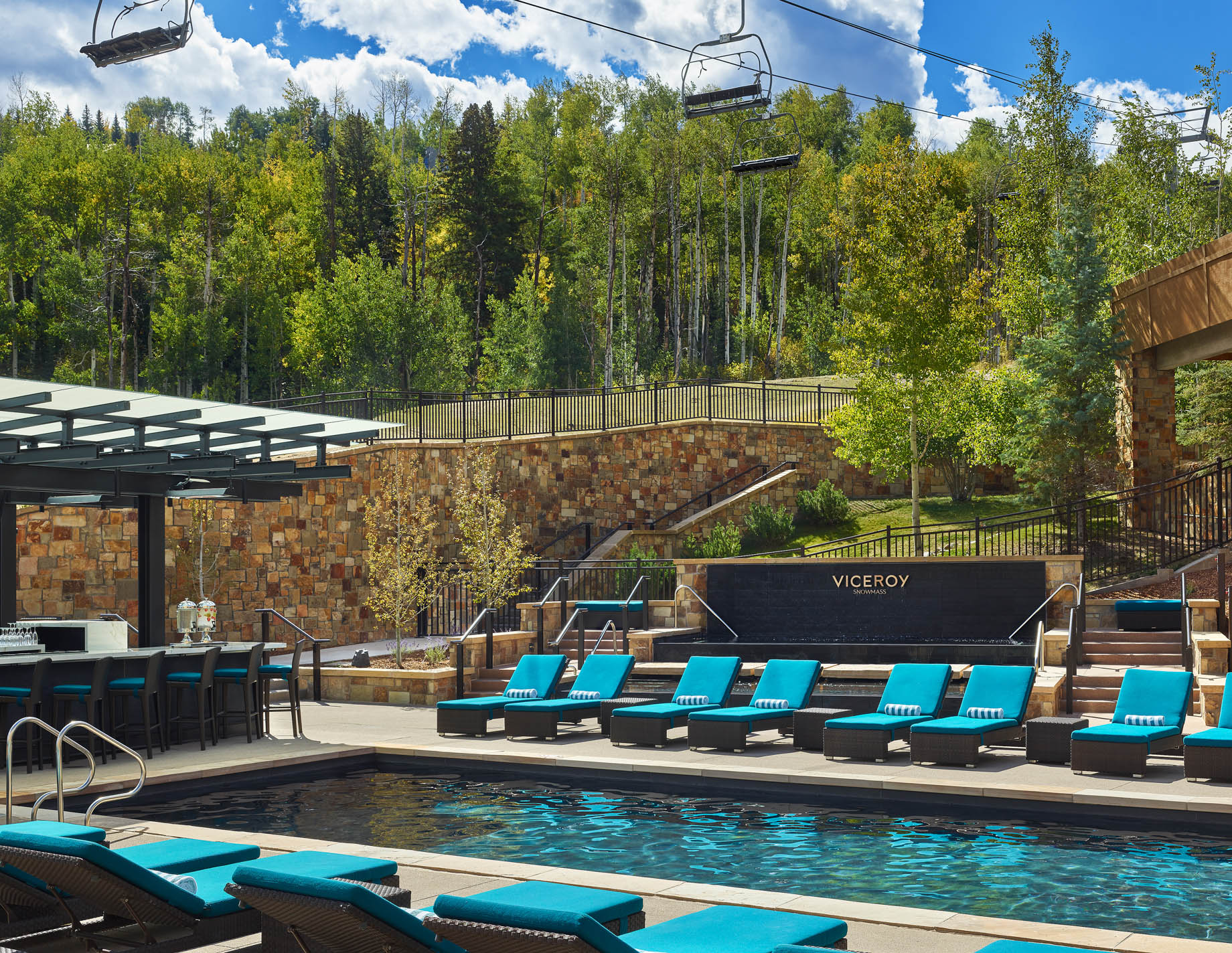 Viceroy Snowmass Luxury Resort – Aspen Snowmass Village, CO, USA – Nest Bar & Grill Pool Deck