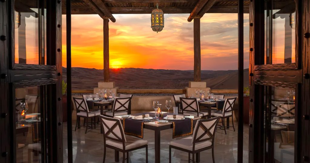 Qasr Al Sarab Desert Resort by Anantara - Abu Dhabi - United Arab Emirates - Suhail Restaurant Sunset