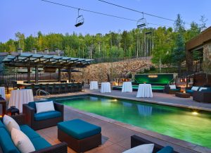 Viceroy Snowmass Luxury Resort - Aspen Snowmass Village, CO, USA - Pool Evening View