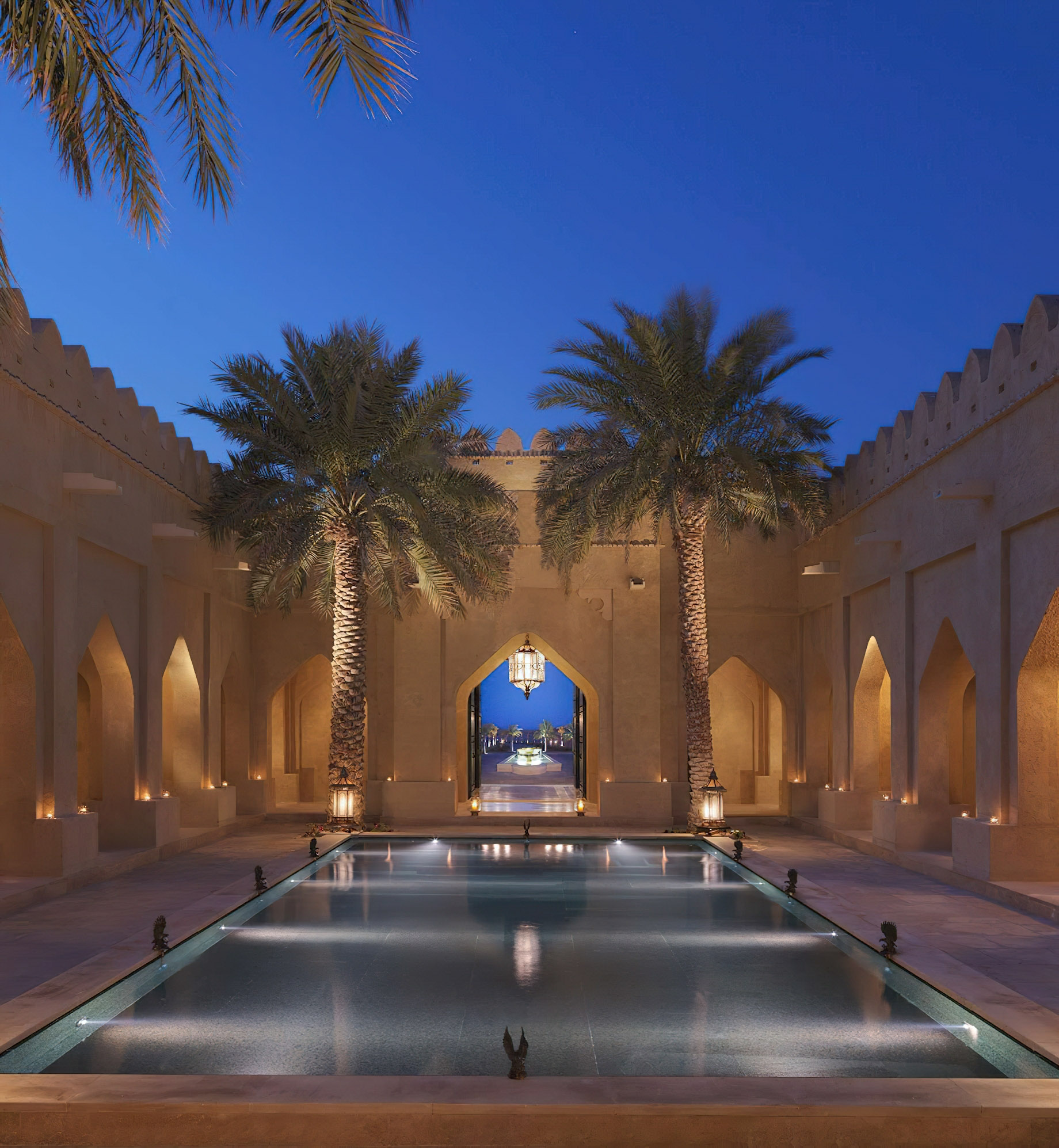 Qasr Al Sarab Desert Resort by Anantara – Abu Dhabi – United Arab Emirates – Evening Reflecting Pool