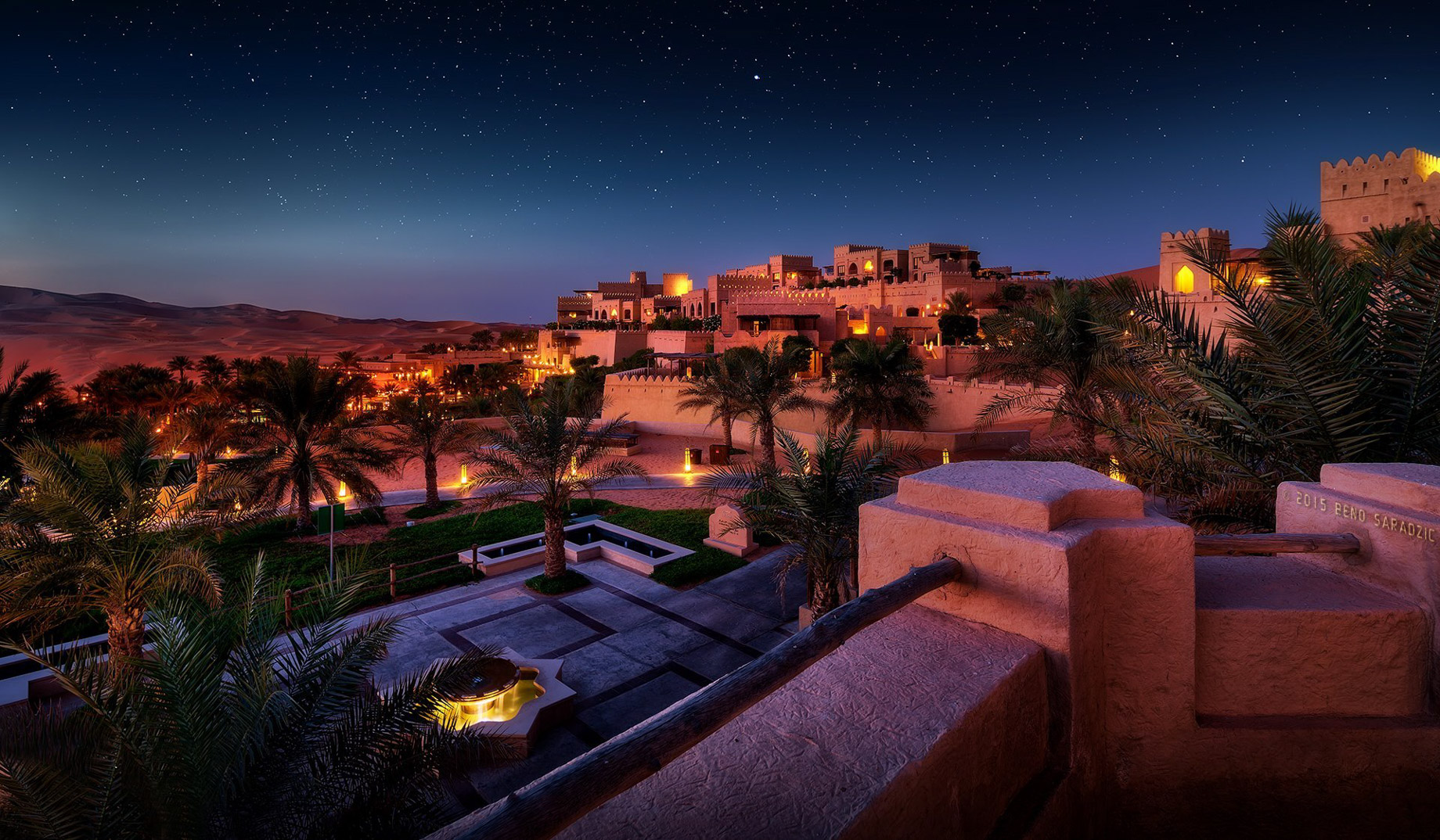 Qasr Al Sarab Desert Resort by Anantara – Abu Dhabi – United Arab Emirates – Resort Night View