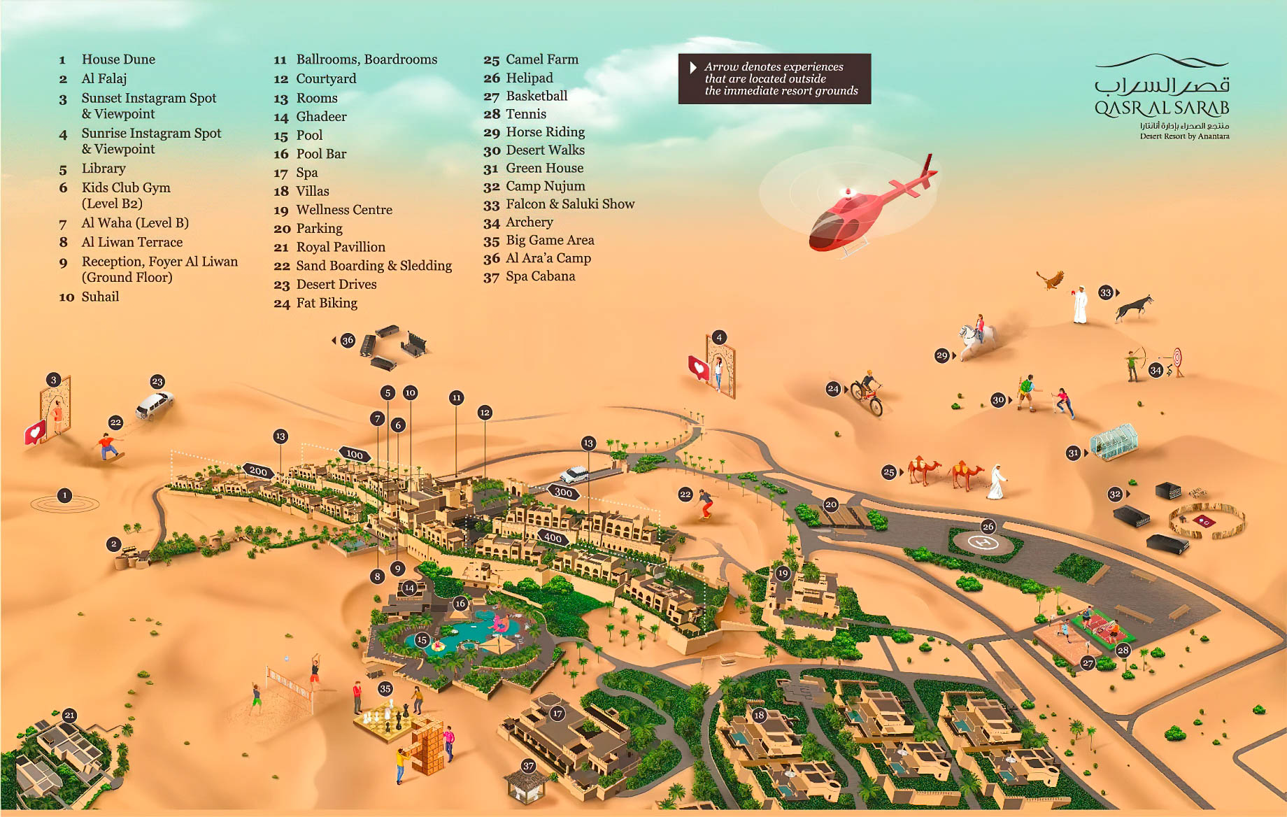 Qasr Al Sarab Desert Resort by Anantara – Abu Dhabi – United Arab Emirates – Resort Map